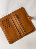 Leather travel wallet with clip