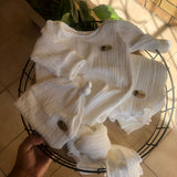 Monkey Strudel - Cable Knit Baby Swaddle or Gown Sets