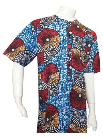 Men's Short-Sleeve African Print Shirt