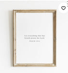 Everything has breath praise the Lord: Scripture art paint