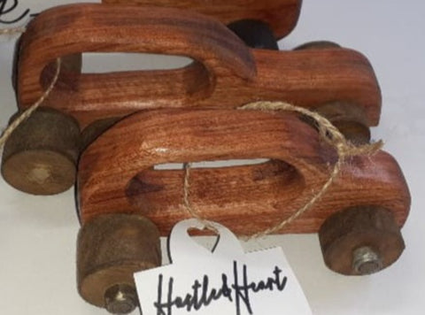 Hustle & Heart:  Wooden Toy Cars with Handles (2)