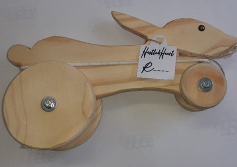 Hustle & Heart:  Wooden Pull Bunny Toy