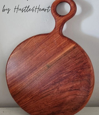 Hustle & Heart:  Round Rosewood Chopping Board