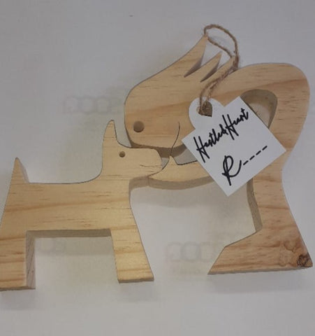 Hustle & Heart: Wood Figurines - Lady & Dog