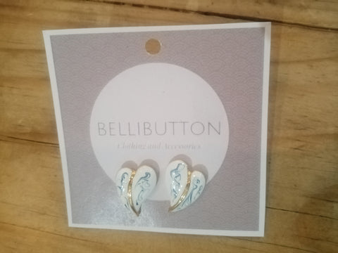 Gold and White Ceramic Heart