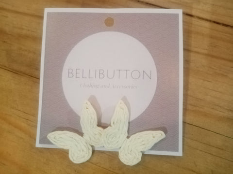 White Butterfly Studs