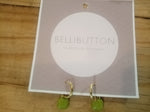 Gold Hoops With Green Drop