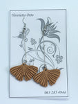 Otto Jewellery Silver and Beige Flower Drop Earrings
