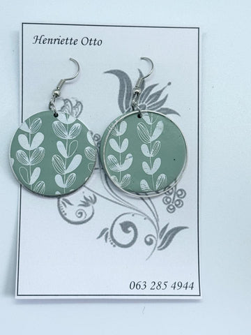 Otto Jewellery Teal and Silver Round Earrings