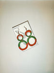 Otto Jewellery Brown & Green Circle Drop Earrings