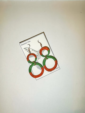 Otto Jewellery Brown & Green Circle Drop Earrings