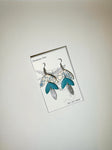 Otto Jewellery 3 Layered Green Leaf Earrings