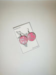Otto Jewellery Pink and Silver Round Earrings
