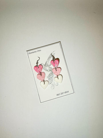 Otto Jewellery 3 Layered Heart Shaped Drop Earrings