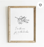 I am the Vine: Scripture art print