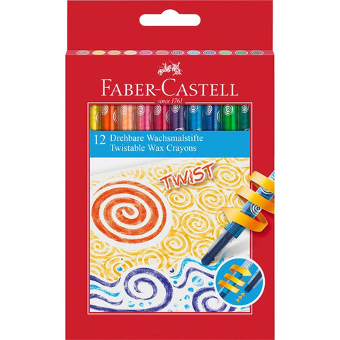 FABER-CASTELL RETRACTABLE WAX CRAYONS - SET OF 12