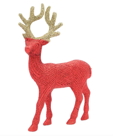 Christmas Reindeer Ornament (Red) (Plastic) - 13 X 20cm