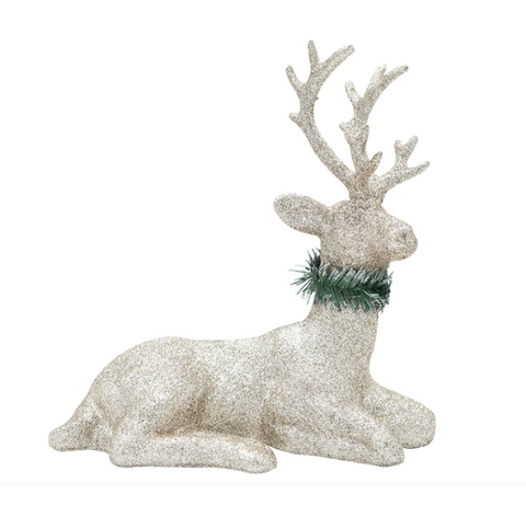 Christmas Reindeer Ornament (Shimmer) (Plastic) - 19 X 21cm