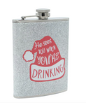 Christmas Hip Flask (He Sees You When You're Drinking) 236ml - 9 X 13.5cm