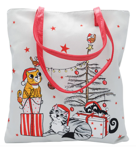 Christmas Paws & Purrs Tote Bag (Purrs) - 33 X 35cm
