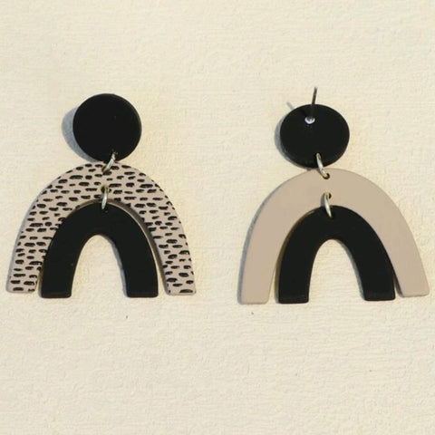 Silifit Dangle Earrings - Black & Beige