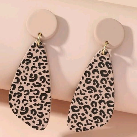 Silifit Dangle Earrings - Pink & Black Leopard Print