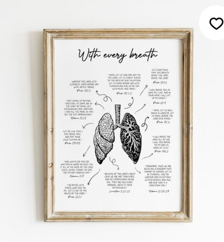 With Every Breath Scripture art Print