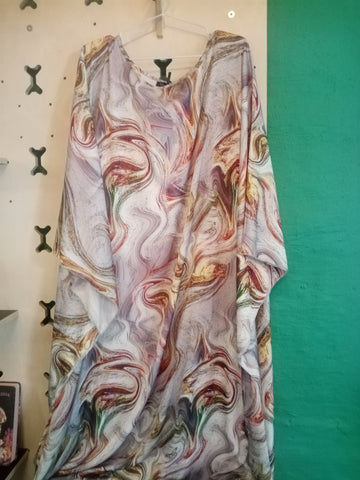 Beige Colorful Kaftan