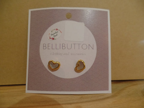 Gold and Silver Hearts Studs