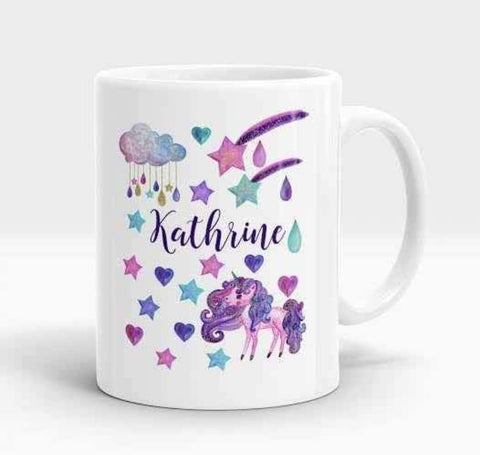 Personalised Rainbow and Unicorn Mug