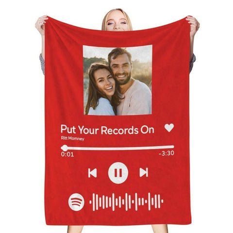 Custom Spotify Song Fleece Blanket