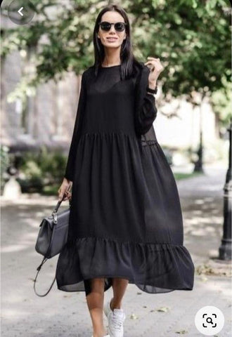 Black Chiffon Maxi Dress