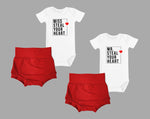 Valentine Baby Onesie & Bummie Sets - Mr/Miss Steal Your Heart
