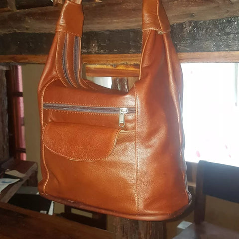 Stunning Leather Brown Ladies Handbag
