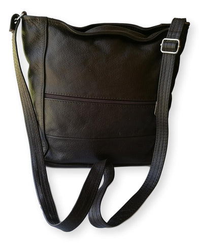 Long/Short Sling Brown Leather Bag