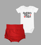 Valentine Baby Onesie & Bummie Set - Daddy's Little Cutie