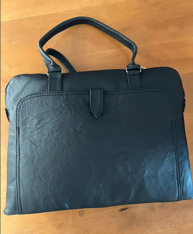 Black Leather Laptop Bag