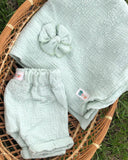 Monkey Strudel - Sage Swaddle Set