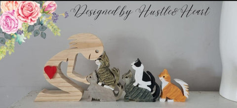 Hustle & Heart: Wooden Figurines - Lady & The Cats