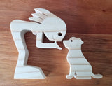 Hustle & Heart: Wooden Figurines - Lady & Dog