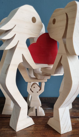 Hustle & Heart: Wooden Figurines - Family Love