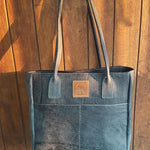 Ladies Leather Tote Bag with Zebra Skin