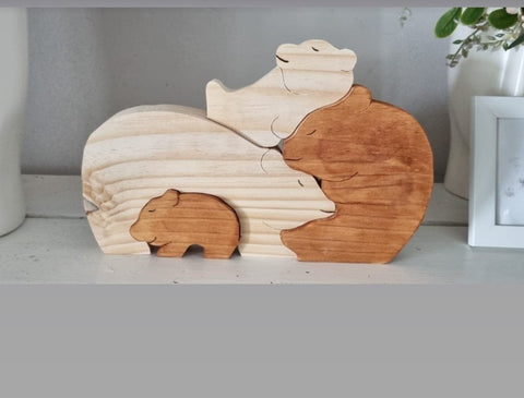 Hustle & Heart: Wooden Figurines - Bear Family